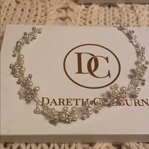 Crystal and pearl hair vine